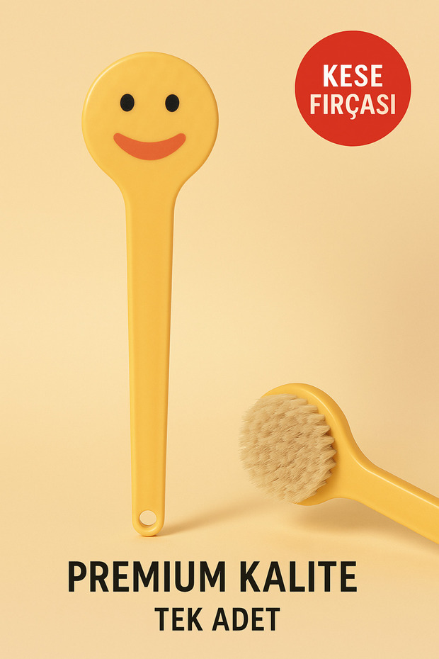 Emoji Printed Long Handled Pouch Brush – Back Bath Cleaning and Exfoliating Massage Brush