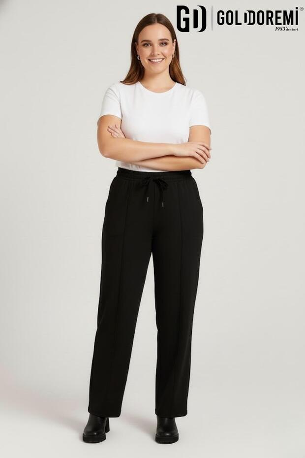34-030 Women's Modal piped Wide Leg Pocketed Sweatpants