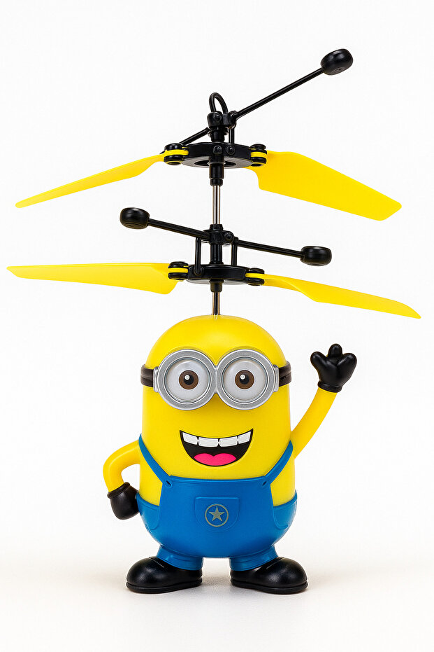 Helicopter Minion Flying Toy Drone Rechargeable Remote Control Aircraft LED Light Helicopter for Kid