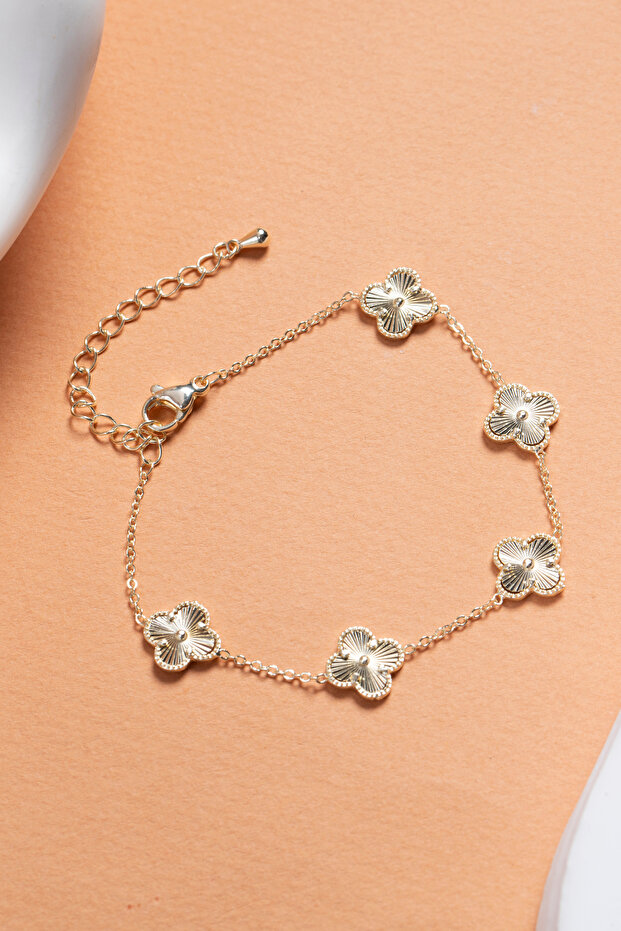 Kadın Yonca Model Gold Bileklik - 4