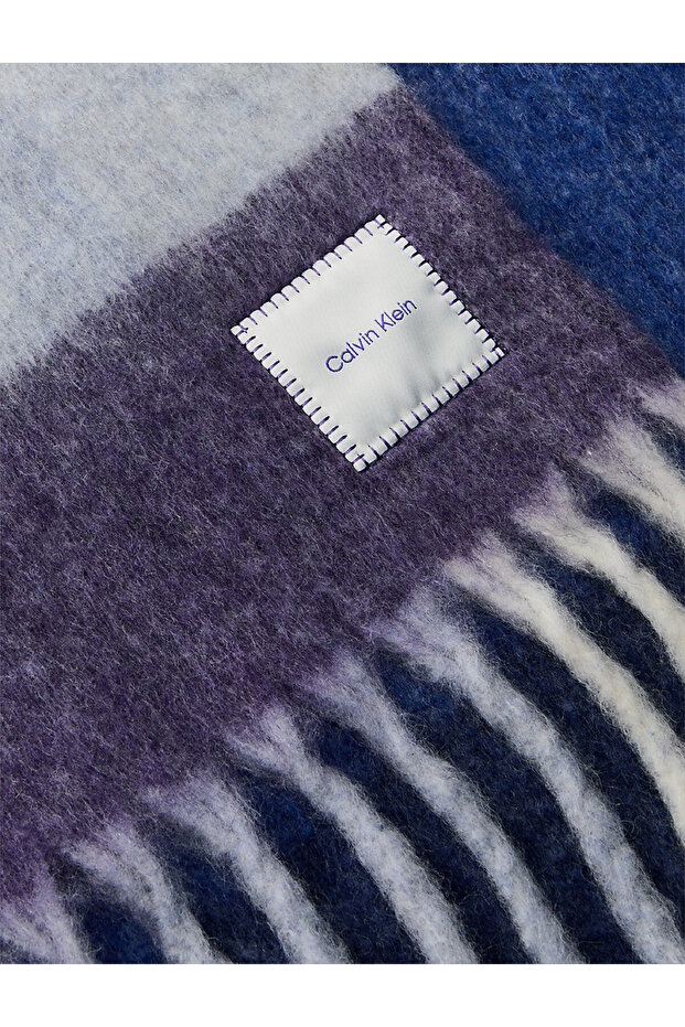 Erkek Patch Brushed Checked Atkı - 3
