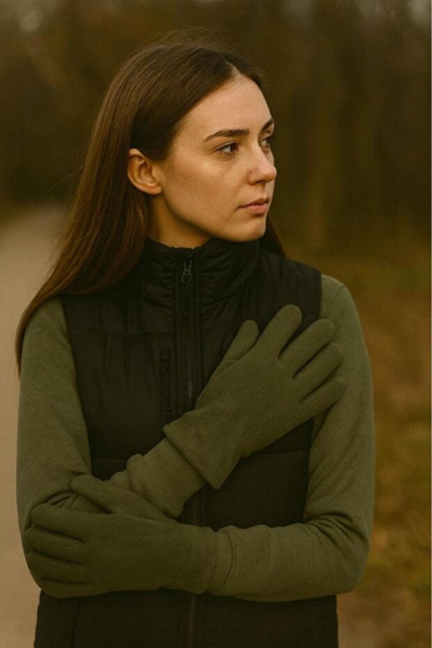 HAKİ Termal Kışlık Polar Eldiven - 1