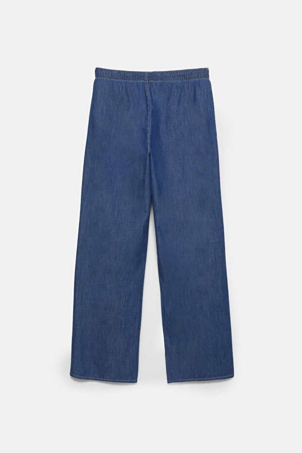 بنطال جينز متدفق مع خصر مطاطي - 2