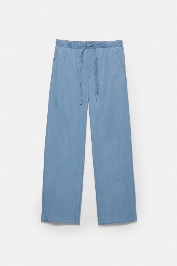 بنطال جينز متدفق مع خصر مطاطي - 4