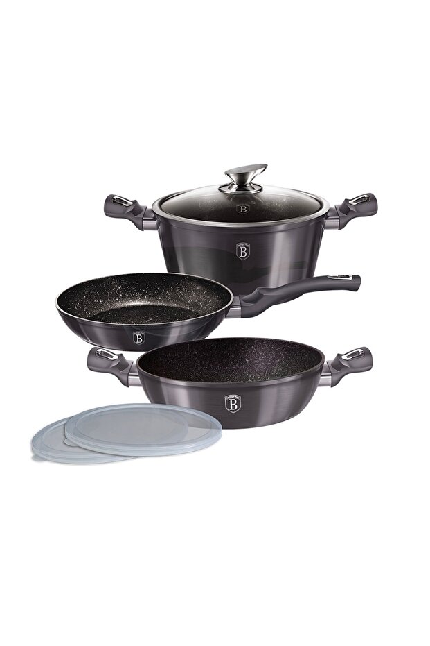 BH-6905 Carbon 6 Parça Granit Cookware Set - 2