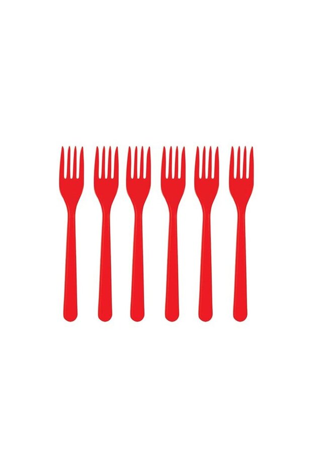 25-Piece Luxury Hard Plastic Red Forks Party Birthday Presentation Invitation Engagement Promise Disposable Organization