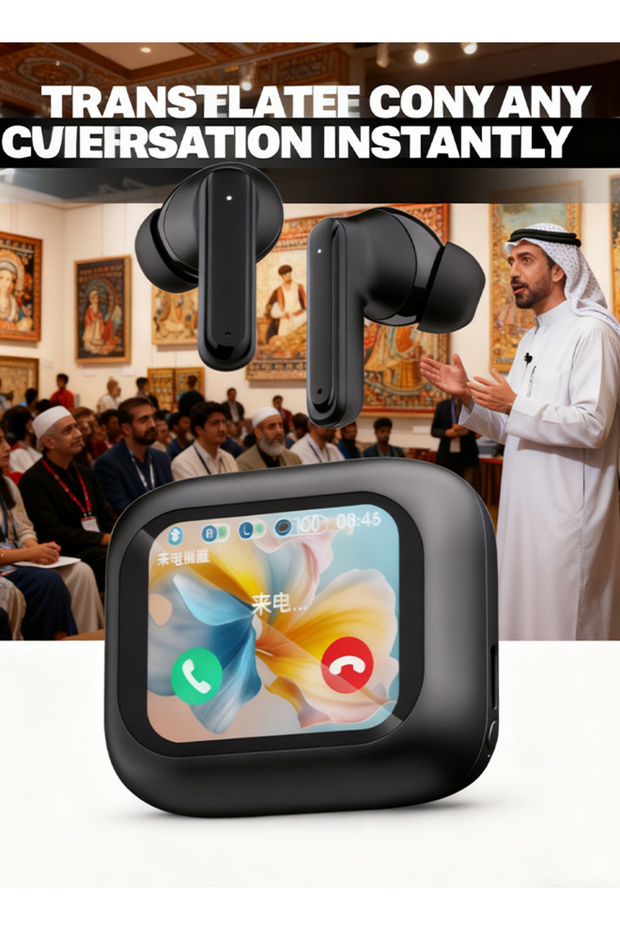 Smart ANC Earbuds with Touchscreen: On-Demand Translation for Global Communicators