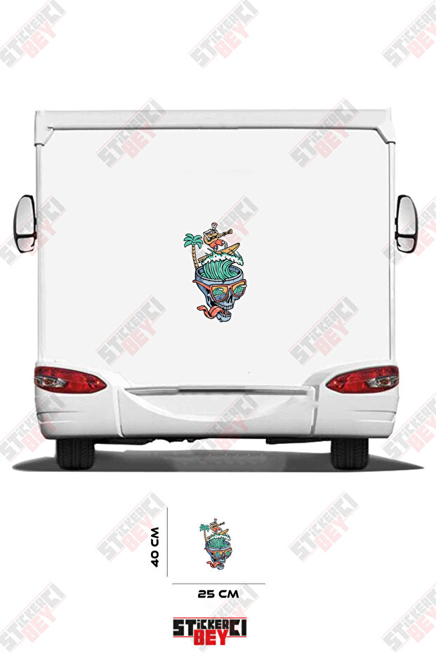 Dry Head and Surfing Visual Caravan Sticker Decal