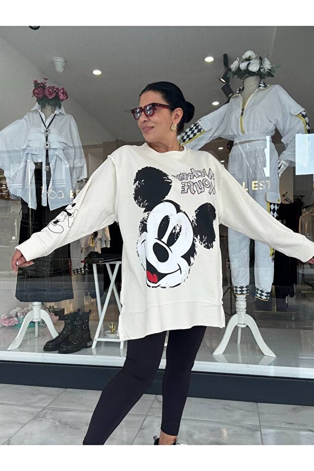 KREM MİCKEY MOUSE SWEATSHİRT - 3