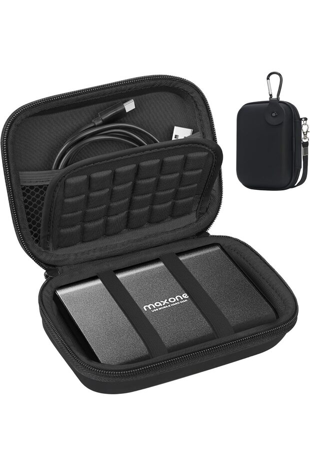 Hard Carrying Case for Maxone Ultra Slim External Hard Drive - Black