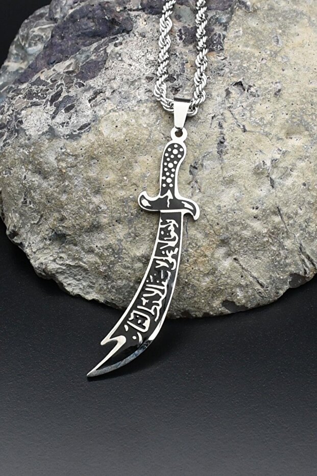 Hz. Ali Zulfiqar Sword Necklace Stainless Steel Chain 3mm 902472