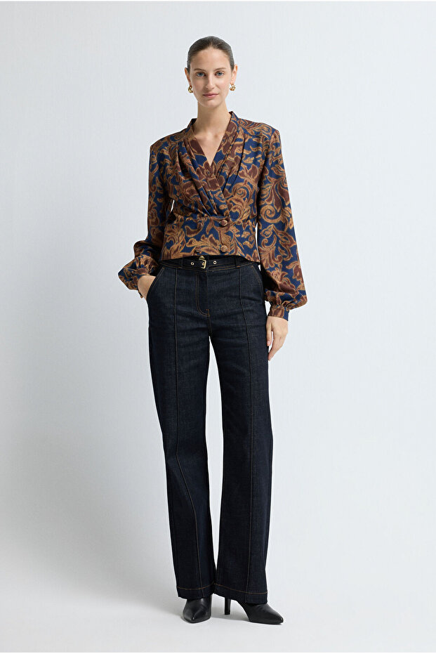 Kadın Önü Düğmeli Bluz - 3