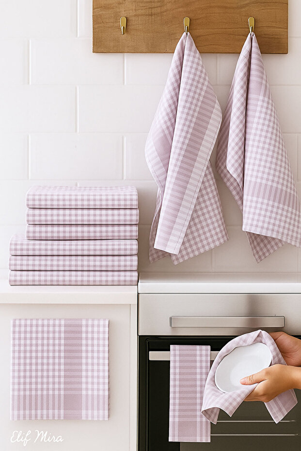 طقم من 10 قطع من قماش تجفيف المطبخ الفاخر مقاس 45 × 65 سم