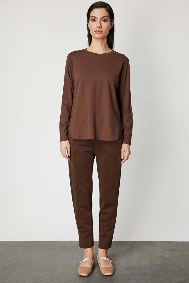 Sıfır Yaka Basic Bluz - 3