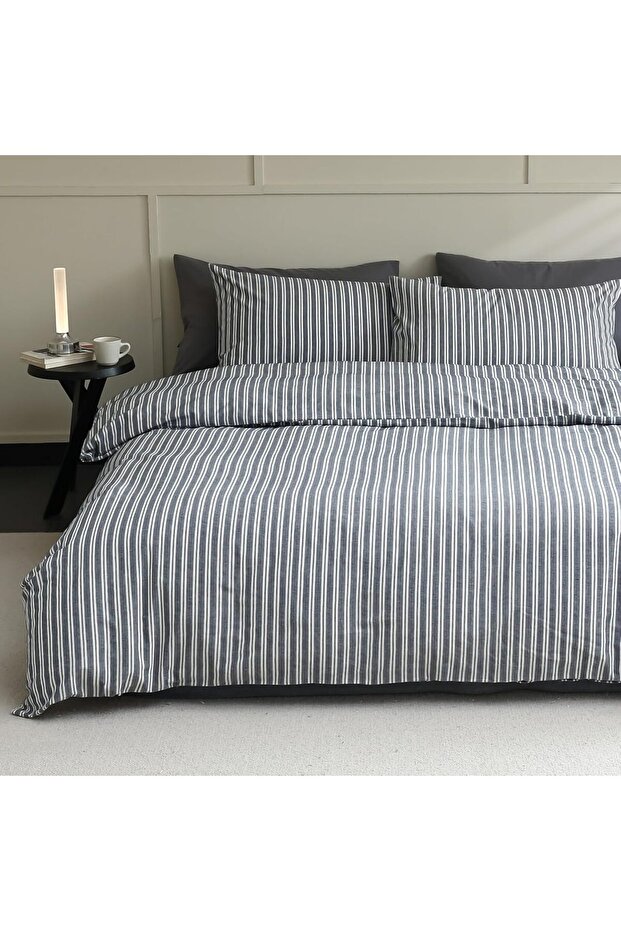 ملاءة سرير مطاطية فردية من Slate Line + غطاء وسادة - 5