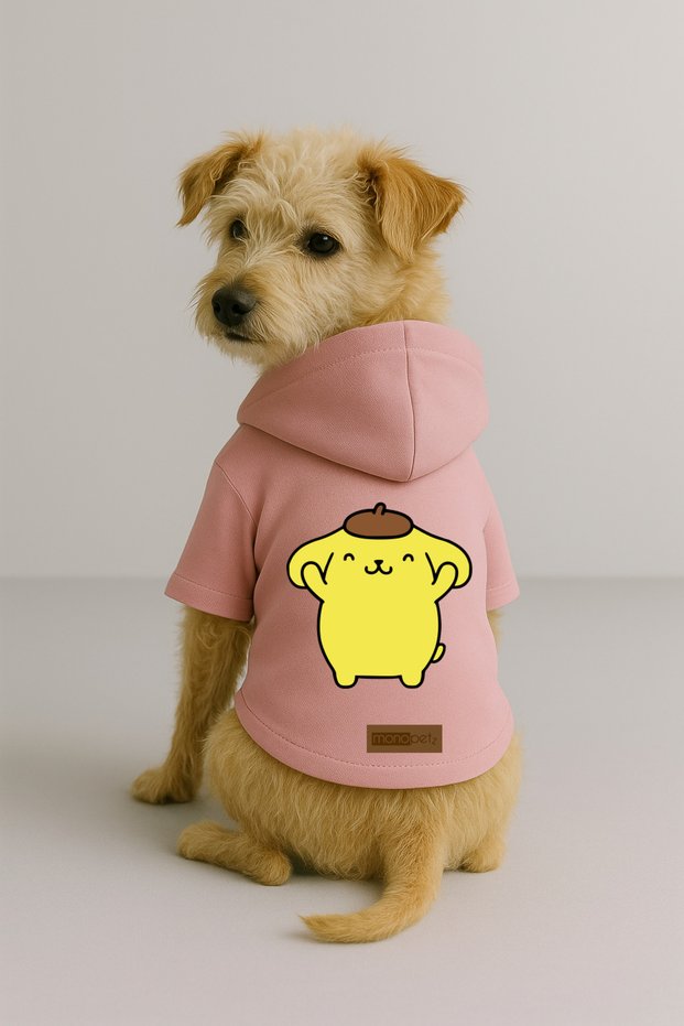 Printed Inside Fleece Dog and Cat Clothing & Dress - Pink Color K Hooded Hoodie Bb6E2