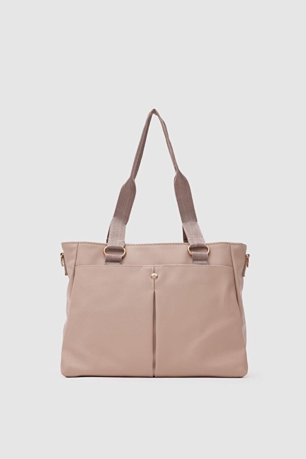 Women's Beige Plain Satin Fabric Cross Strap Hand & Shoulder Bag
