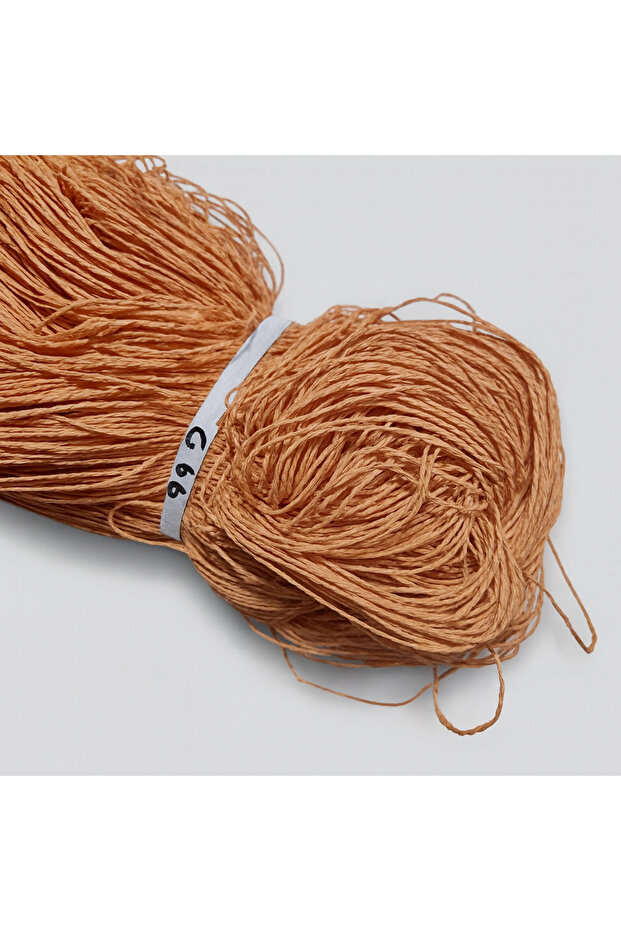 Çile Paper Yarn Bag and Hobby Hand Knitting Yarn G66 Orange 450-500 Gr