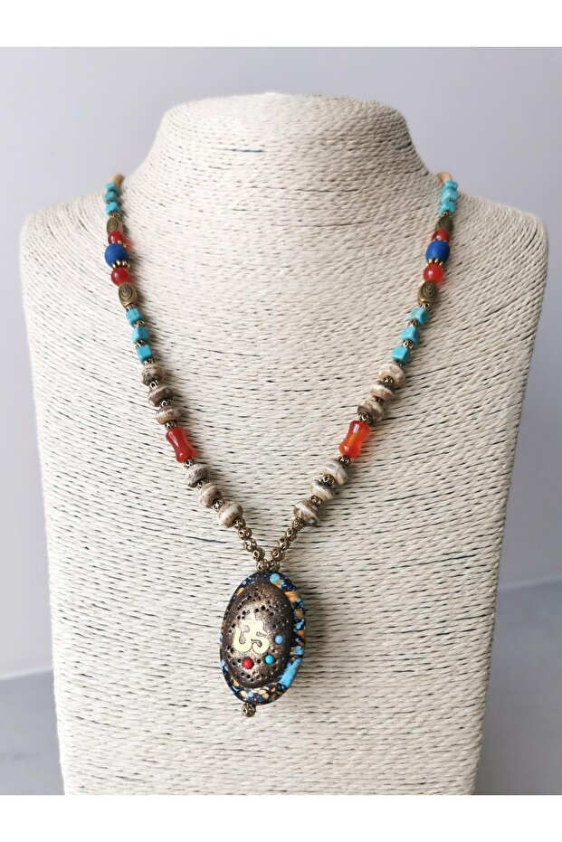 Custom Designed Ohm Symbol Ethnic Women's Necklace