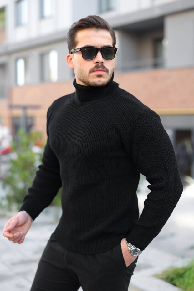 Erkek Boğazlı Örme Kazak - 2