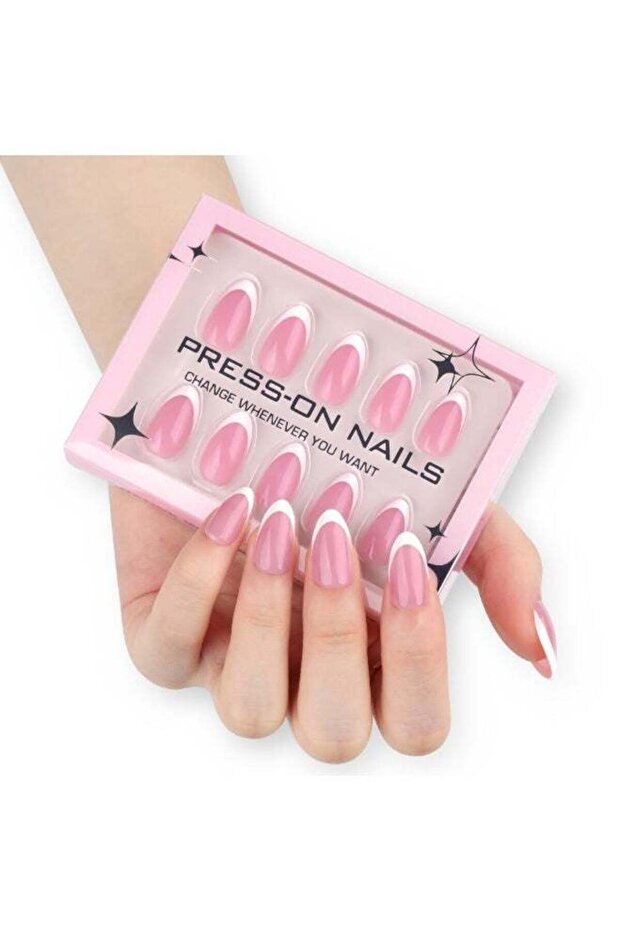 30 Pcs Press on Nails includes Glue, Nail File, Cuticle Pusher