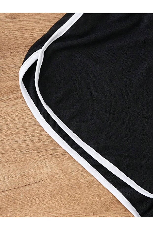 2'li Kadın Biyeli Penye Mini Şort - 4