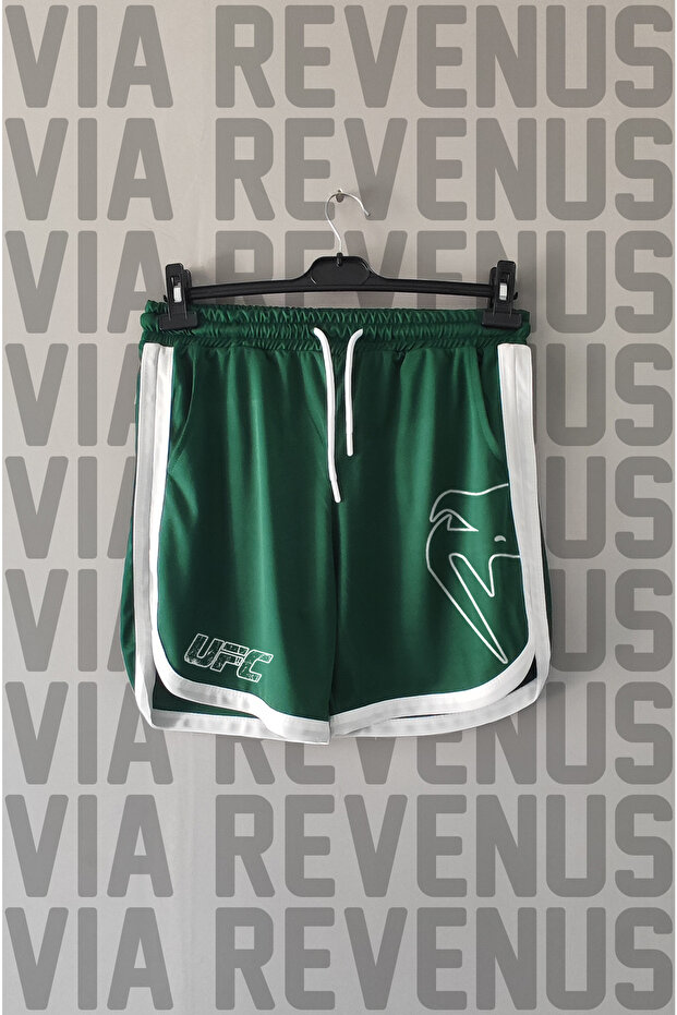 Ufc Printed Special Jersey Training Shorts with Piping Detail