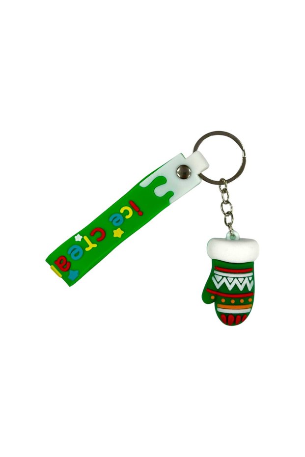 3D Silicone Christmas Glove Keychain