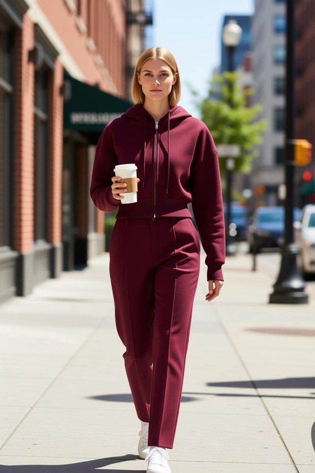 Women's Hooded Zippered Long Sleeve Knitted Sweatshirt Functional Durable Quality Modern