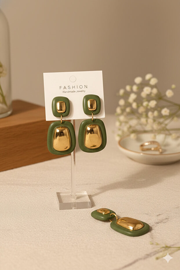 Zara Model Mint Yeşili Küpe - 2