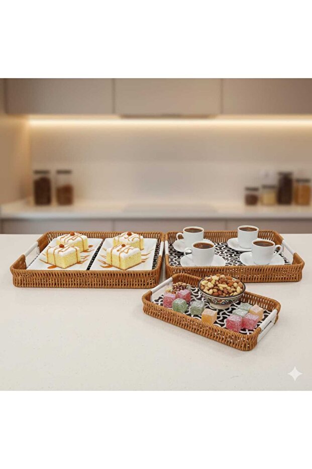 Üçlü hasır tepsi - 1