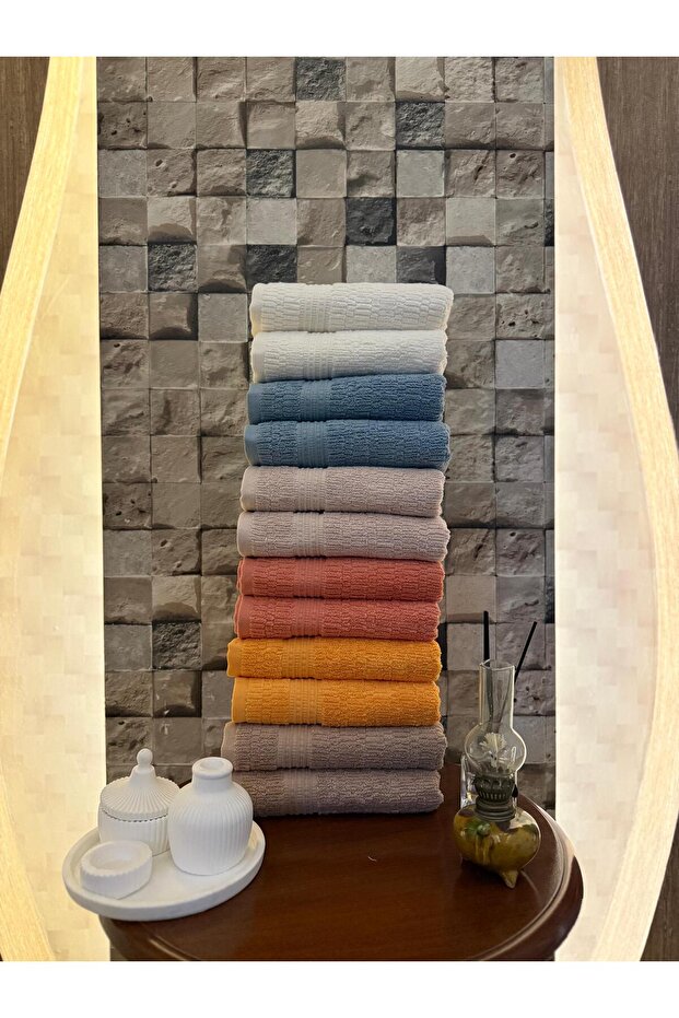 Asel Lüx / Set of 6 50&90 cm Hand and Face Towels (6 Colors)