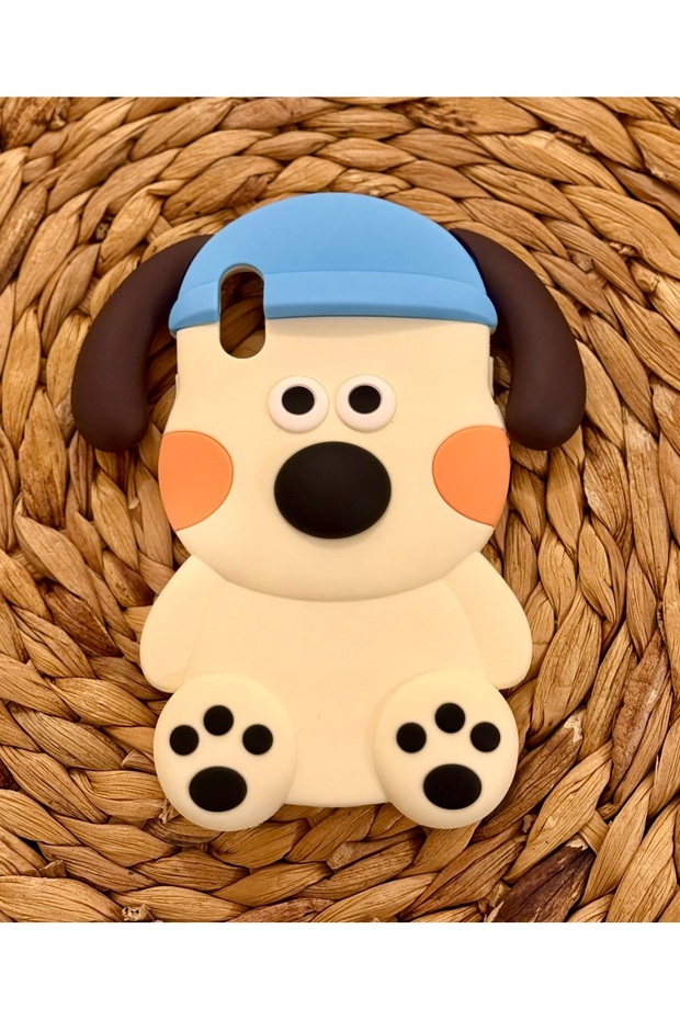 iPhone X (5.8 Inch) Compatible Cute Eared Dog Pochacco Patterned Soft Dough Silicone Luxury Case