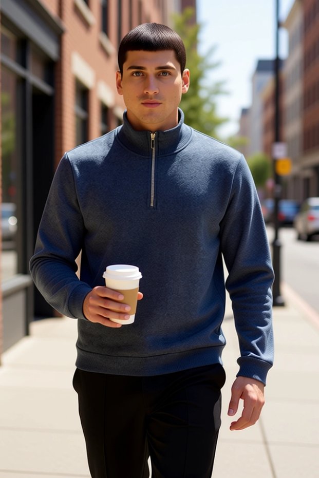 Men's Mock Neck Standard Sleeve Regular Fit Sweatshirt Functional Durable Quality Modern