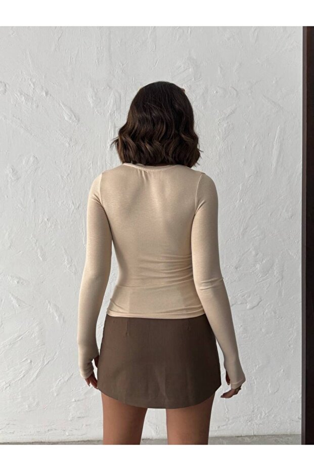 PARMAK GEÇMELİ BASİC BLUZ - 2