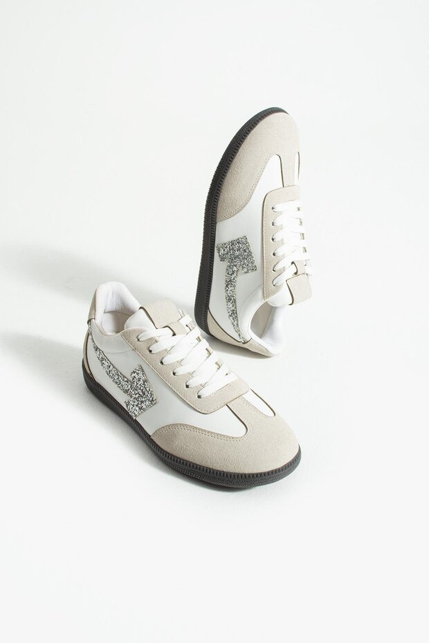 Women's Sneaker Lace-Up Arrow Detailed Sports Shoes Orix - White
