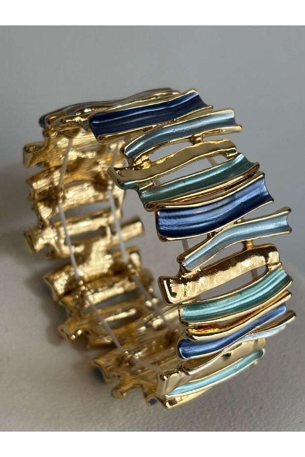 Blue Gold Color Elastic Bracelet