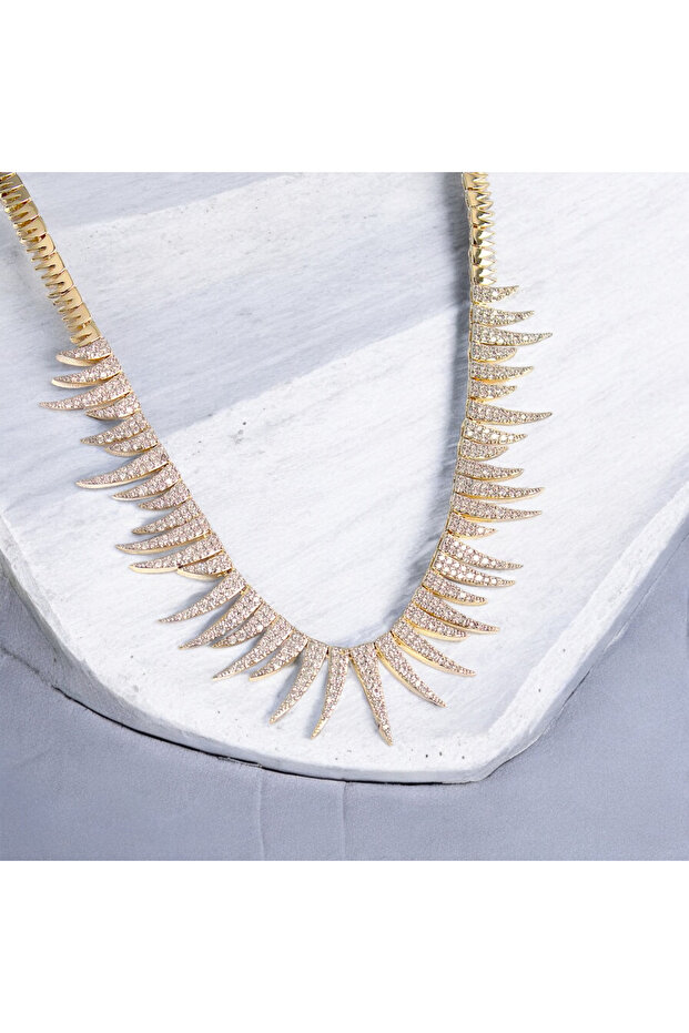 Zircon Stone Pointed Model Vip Series Women's Necklace