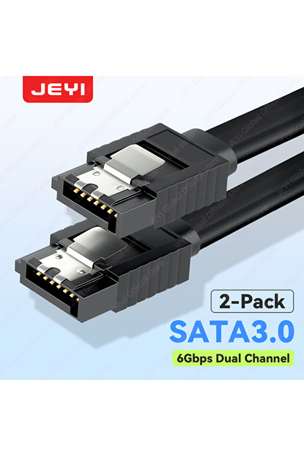 كابل SATA مستقيم مزدوج بطول 40 سم، كابل بيانات HDD/SSD مستقيم أو منحني بسرعة 6 جيجابت في الثانية مع قفل