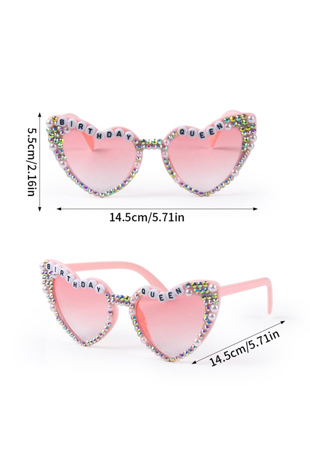 1pc Pink Birthday Queen Pink Birthday Sunglasses Birthday Photo Glasses Girls Birthday Party Gift Pe