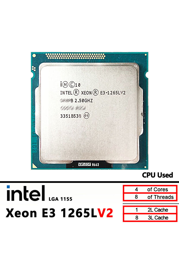 معالج Xeon E3-1265LV2 مستعمل E3 1265L V2 بسرعة 2.5 جيجاهرتز رباعي النواة ثماني النواة 45 واط LGA 1155