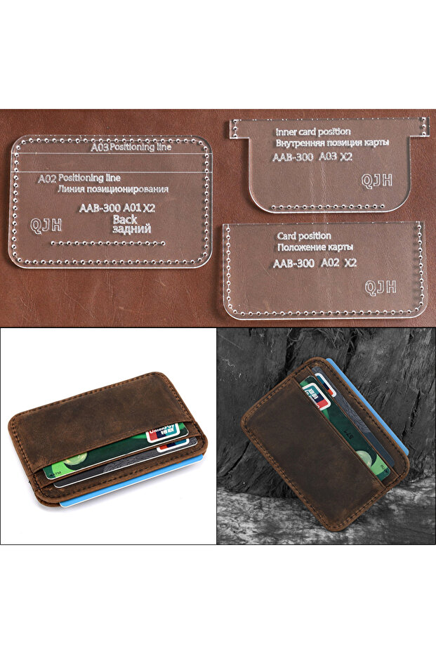 1set template 1set Leather Handmade Craft Women Coin Purse Bag Sewing Pattern Acrylic Stencil Templa