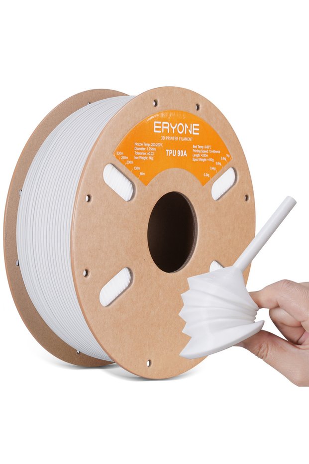 white ERYONE 1KG TPU 90A Premium Filament 3D Print,Multicolor Available,1kg tpu 90a filament big sal