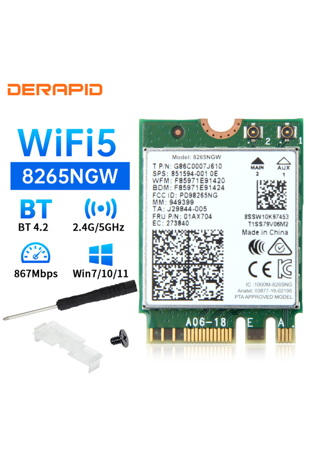 8265AC For Intel 8265 AC8265 8265NGW NGFF for M.2 867M Wifi Card WIFI Bluetooth-Compatoble 4.2 Netwo