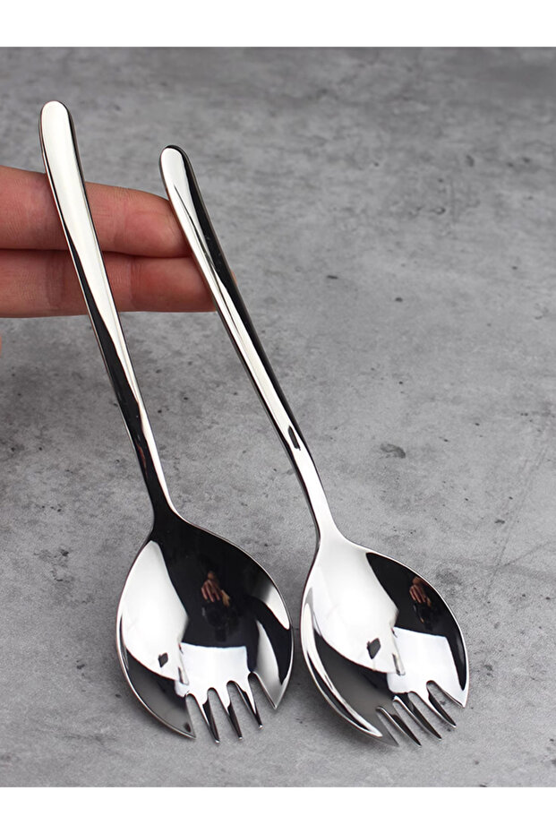 2PCS-Silver 1pcs/2pcs Stainless Steel Salad Forks, 304 Stainless Steel Spork,Fork Reusable Fruit App