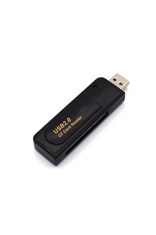 قارئ بطاقات USB 2.0 CF أسود اللون لكاميرات CCD الرقمية وذاكرة الفلاش المدمجة وعارض وكاتب بيانات النقل