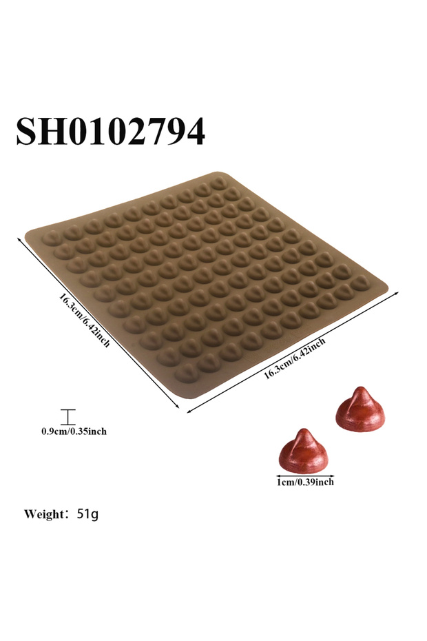 SH0102794 قالب سيليكون بنقاط تجويف 100، قالب رقائق الشوكولاتة، قالب حلوى DIY، قالب نفخة للأطفال