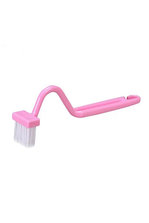 1PCS Pink Multifunctional Toilet Cleaning Brush S Shape Portable WC Scrubber Curved Side Bending Han