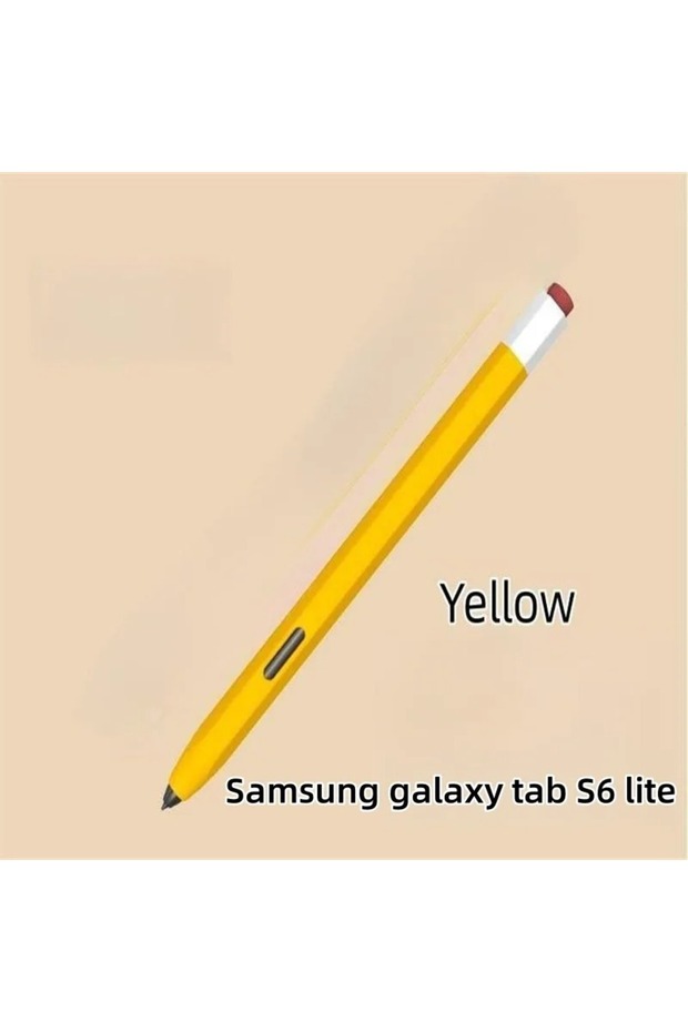 غطاء قلم رصاص من السيليكون باللون الأصفر لجهاز Tab S6 Lite S7.