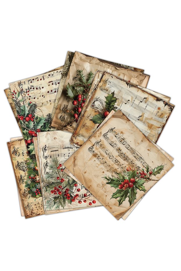 15.2x15.2cm 12pcs 12pcs Vintage Christmas Hand-Drawn Designs Scrapbook Paper,Gift Packaging Backgrou